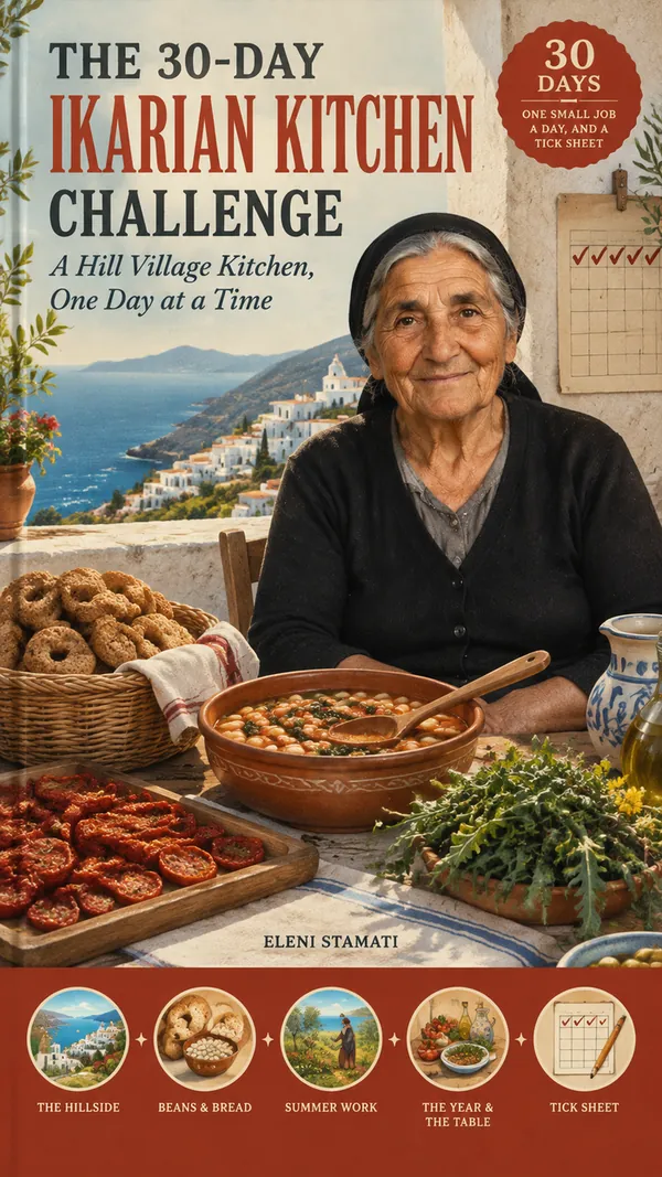 The 30-Day Ikarian Kitchen Challenge, cover