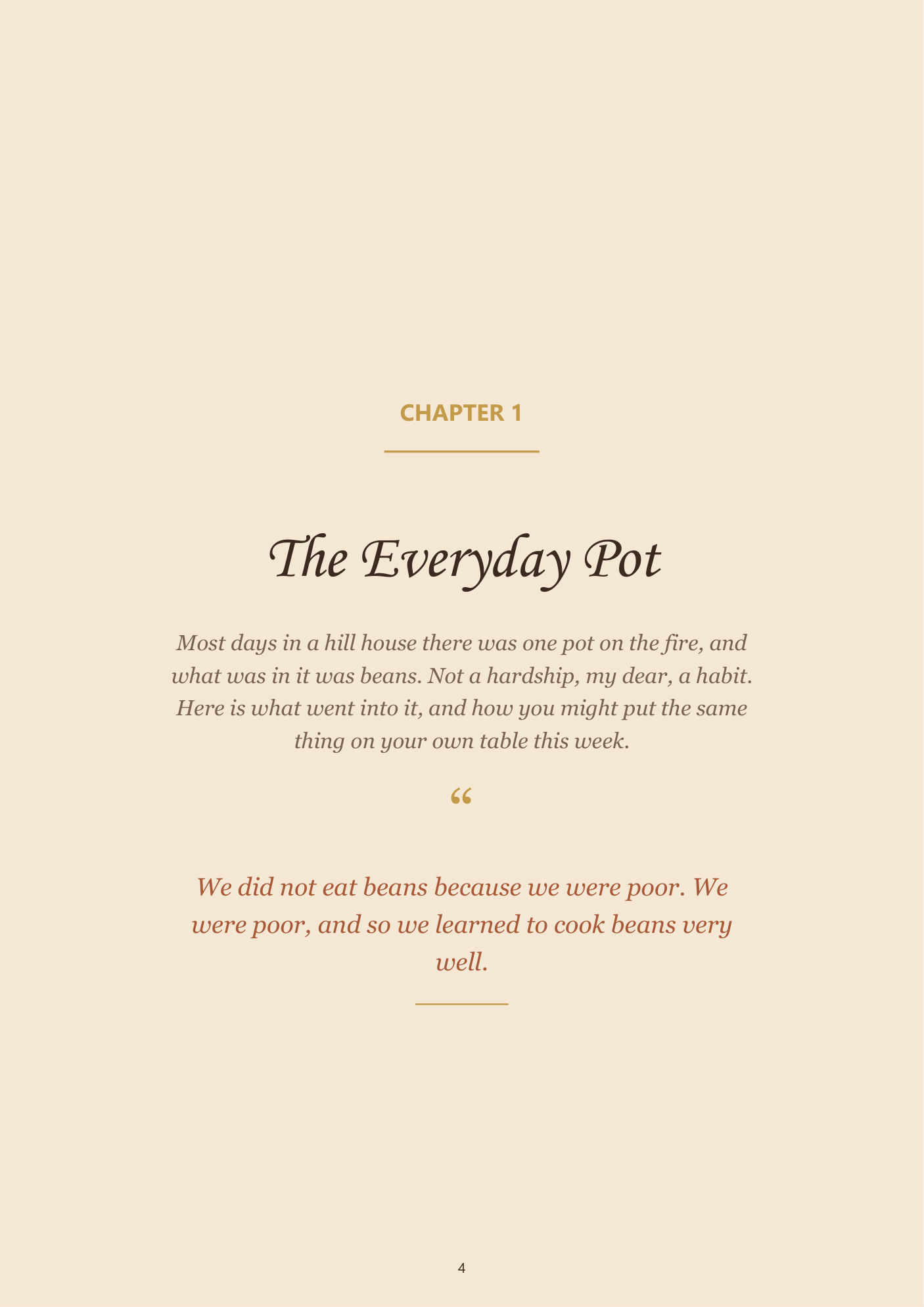 The free chapter, open on a table